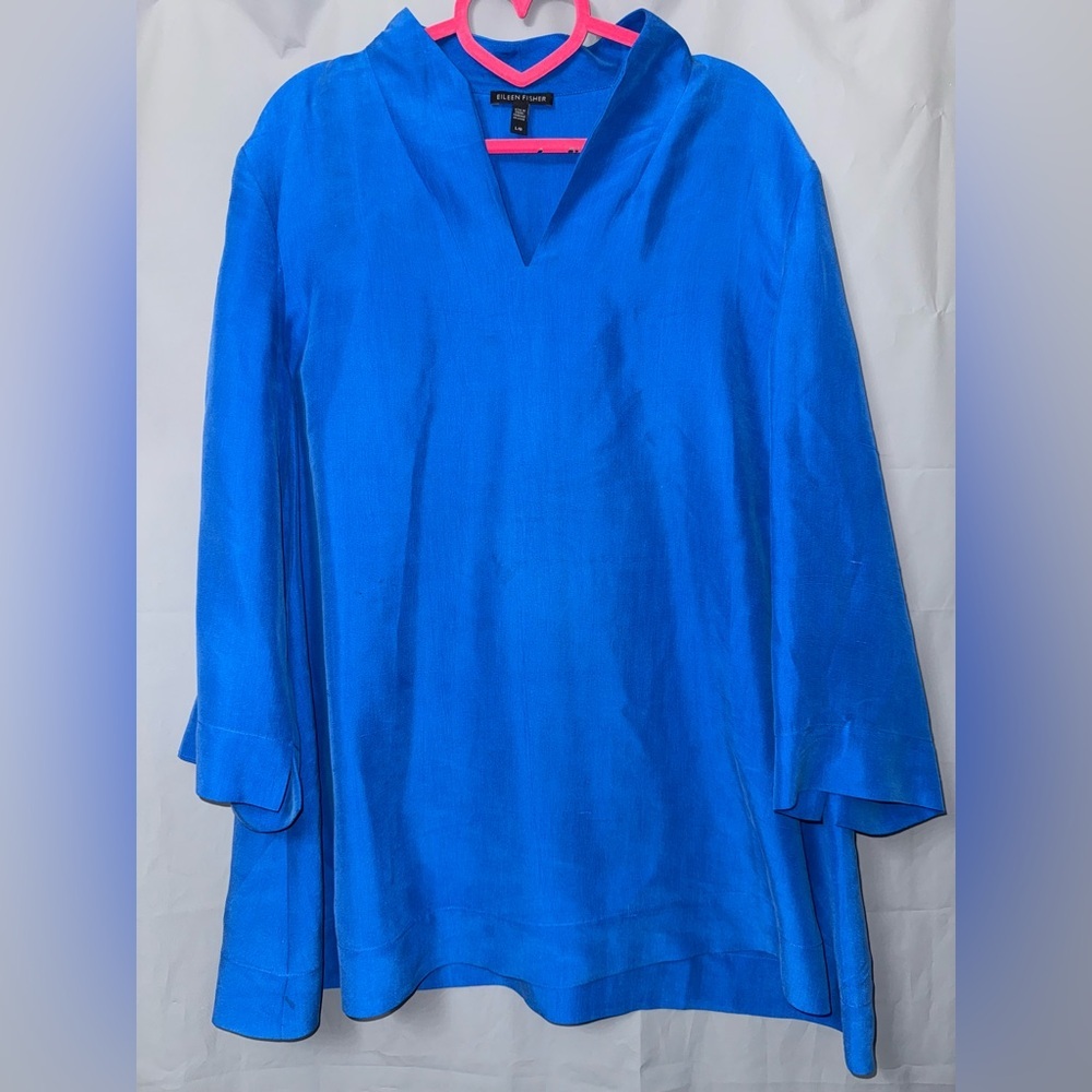 Eileen Fisher Catalina High Collar Tunic Top Size L